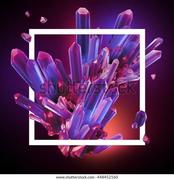 3d Render Digital Illustration Abstract Crystals Stock Illustration ...
