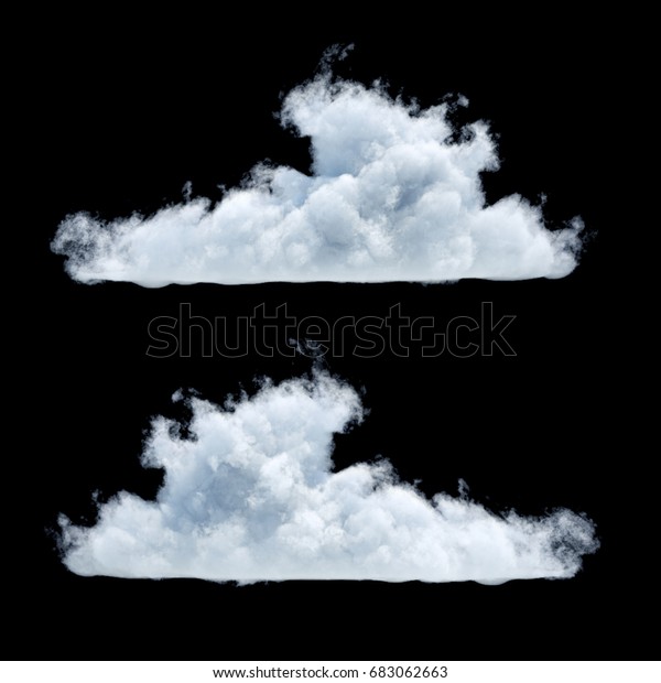 黒い背景に3dレンダリング デジタルイラスト リアルな雲 のイラスト素材