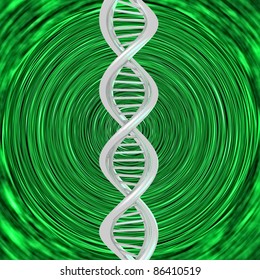 3D render of DNA strands on abstract background