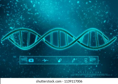 3d render of dna structure, abstract background

