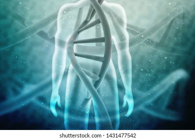 3d render of dna structure, abstract background

