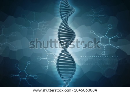 3d render of dna structure, abstract background