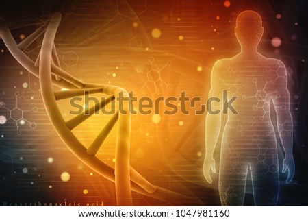 3d render of dna structure, abstract background