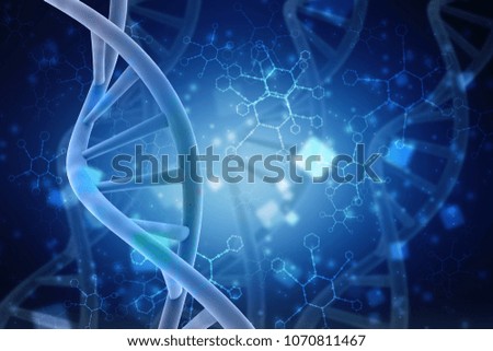 3d render of DNA structure, abstract background