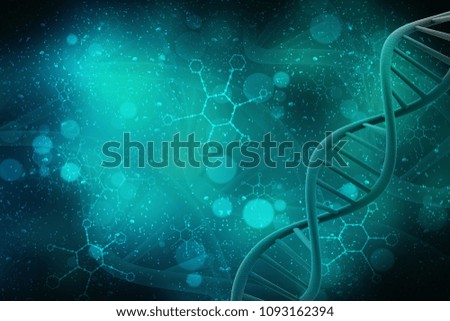 3d render of dna structure, abstract background