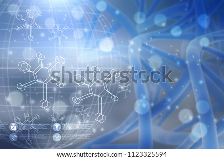 3d render of DNA structure, abstract background