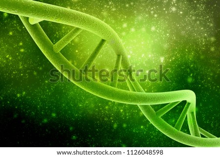 3d render of DNA structure, abstract background
