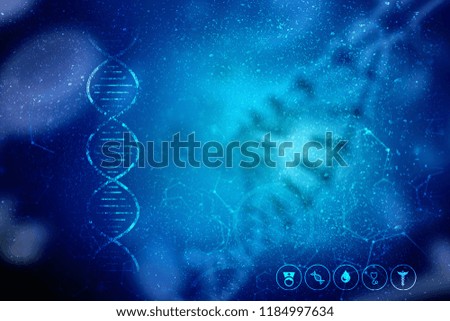 3d render of dna structure, abstract background