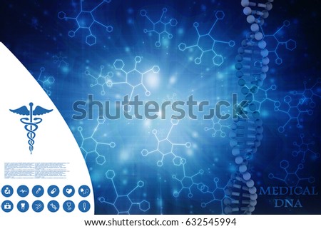3d render of DNA structure, abstract background