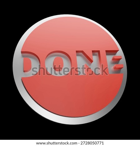 3d render done text background