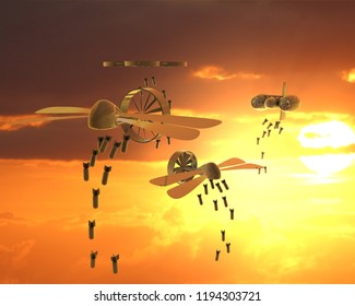 3d render of drone attack