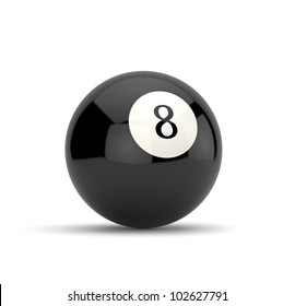 3d Render Of Eight Ball Isolated On White Background