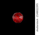 3D render, emerald red crystal on black background, gems, natural nuggets, mysterious accessories
