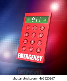 3d render of an emergency keypad with abstract background.