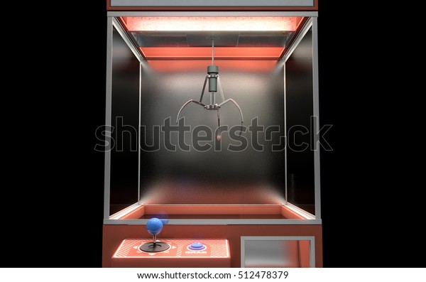 3d Render Empty Arcade Type Claw Stock Illustration 512478379