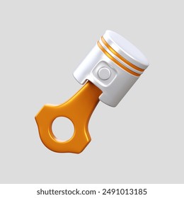 3d render engine piston isolated on grey background. close up. minimal design. 3d rendering icon