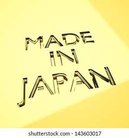 3d render of engraving of word made in Japan, for related concepts.