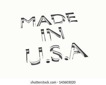 3d render of engraving of word made in USA, for related concepts.