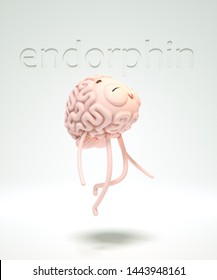 3d Render Of The Excited Brain-guy Under Influence Of Endorphins