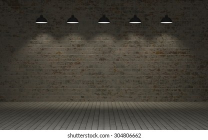 3d Render Of An Exposed Brick Wall