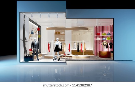 3d Render Of Fashion Shop