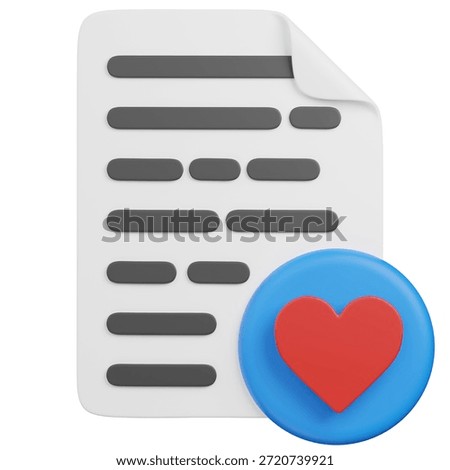 3d render Favorite Document Icon 