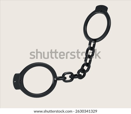 A 3D render featuring handcuffs symbolizing restraint in the context of narcotics abuse and control.