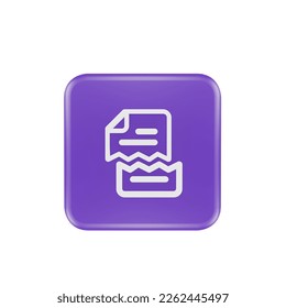 3D Render file error damaged risk Icon For Web Mobile App Social Media Promotion