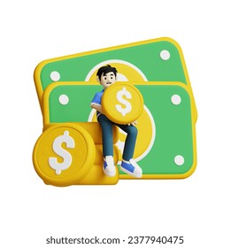 3D Render Finance Activity Concept