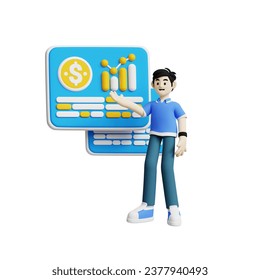 3D Render Finance Activity Concept
