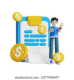 3D Render Finance Activity Concept
