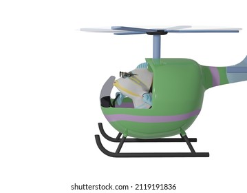 3D render of Fish and Helicopter