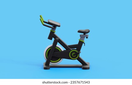 3D Render Fitness Static Bike Illustration With Blue Background - Powered by Shutterstock