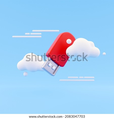 3d render flash drive icon. 3d rendering flash drive icon. Illustration of flash drive. 3d rendering of pendrive icon