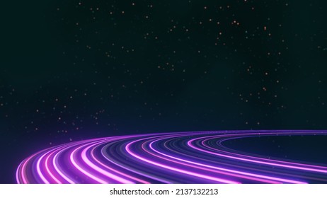 3d render of flash neon and light glowing on dark scene. Speed light tunnel through the city or urban. Technology internet of future network. Sci fiction of hyperspace interstellar travel. - Powered by Shutterstock