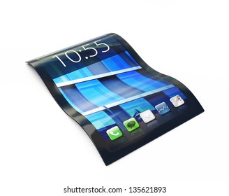 3d Render Of Flexible Screen