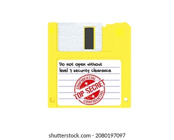 3d Render Of Floppy Disk 3.5 Inch Yellow