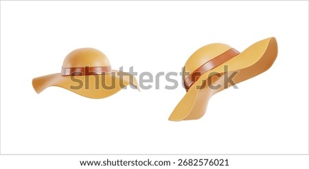 3D render of a floppy summer sun hat icon
