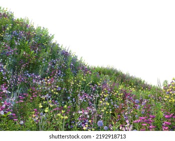 3d Render Flower Garden On White Stock Illustration 2192918713 ...