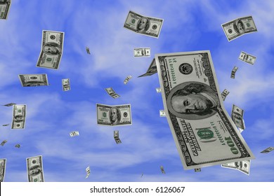 3d Render Flying 100 Dollar Bill Stock Illustration 11601145 | Shutterstock