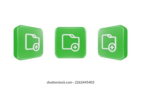 3D Render folder add new Icon For Web Mobile App Social Media Promotion