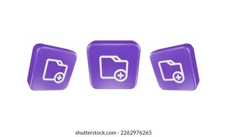 3D Render folder add new Icon For Web Mobile App Social Media Promotion