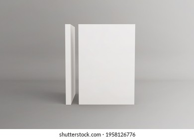 3D Render Front Views Of The Standing Softcover Book Mockup