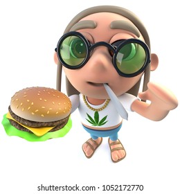 3d Render Funny Cartoon Hippy Stoner Stock Illustration 1052172770 ...