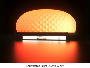 3d render, Geometric dome pattern.