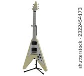 3d render of a Gibson Flying V
Electric guitar isolated on white background