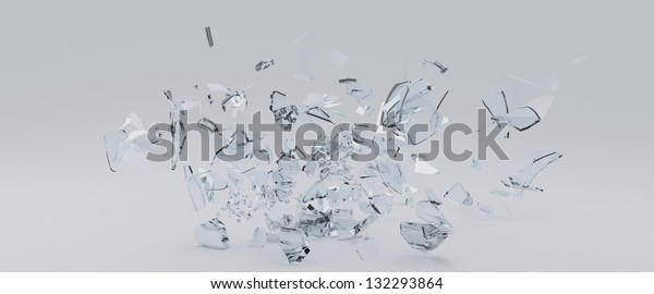 サーフェス上に分散したガラス破片の3dレンダリング のイラスト素材