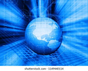 3D render of a global technology design background