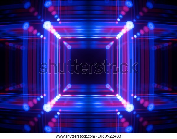 3d Render Glowing Lines Neon Lights Stock Illustration 1060922483