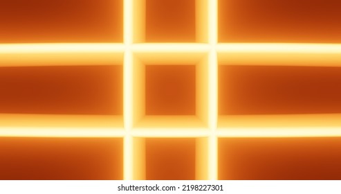 3d render with glowing simple orange grid